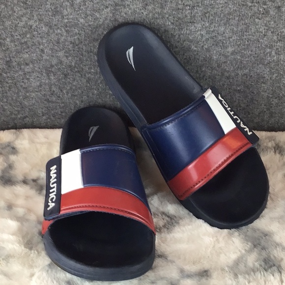 Nautica Tricolor Bower Slide Flip Flops Sandals Sz 12 - Picture 1 of 7